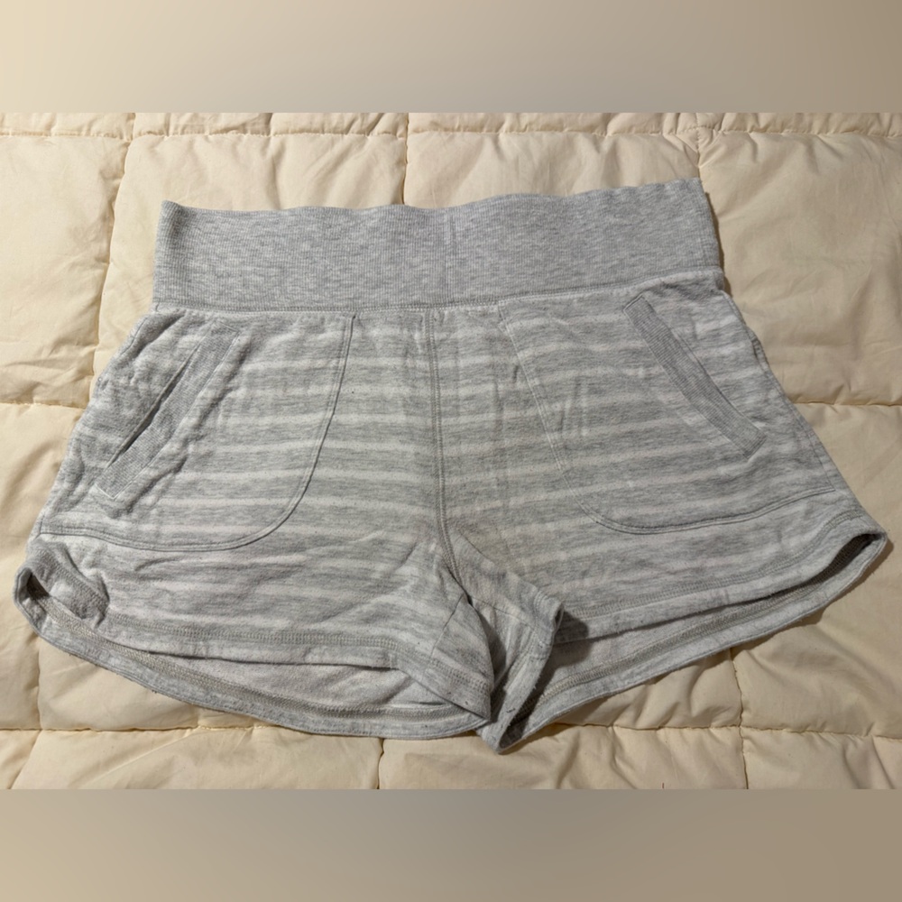 Athleta Gray Striped Athletic Shorts